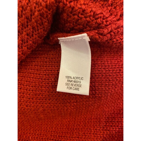 Croft & Barrow Solid Color Burgundy Sweater Fair Isle Style Neckline Sz Medium - Picture 8 of 10
